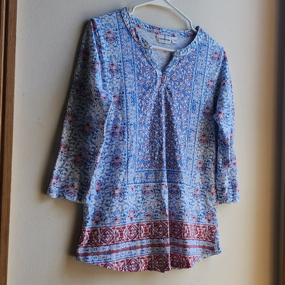 i.b.diffusion V-Neck Bohemian Aztec Print Jersey Size Small - Picture 3 of 14